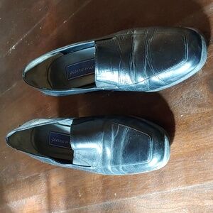 Pierre Michel leather slip on heels